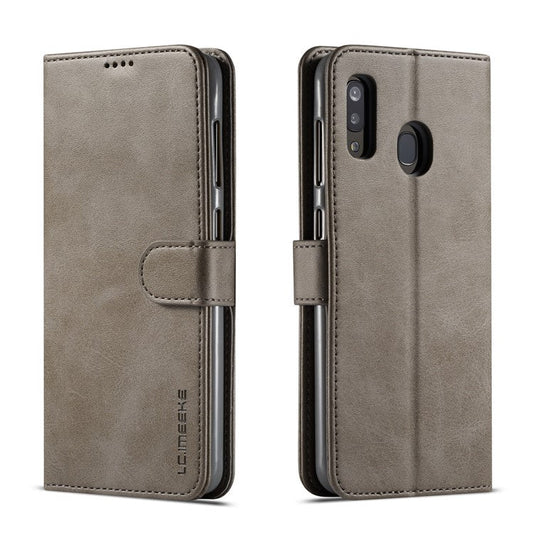 LC.IMEEKE Leather Wallet Case for Samsung Galaxy A30/A20 - Grey