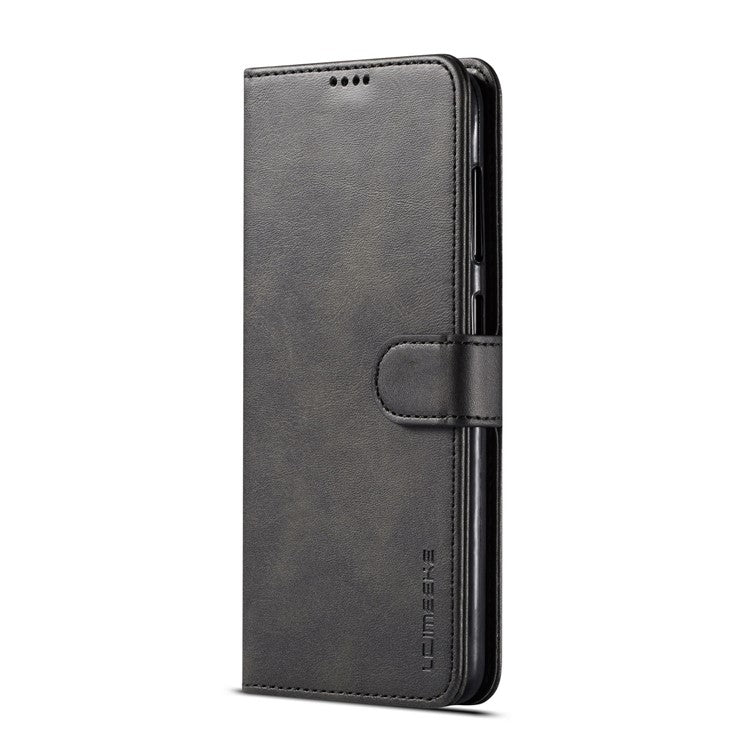LC.IMEEKE Leather Wallet Stand Casing for Samsung Galaxy A20e - Black