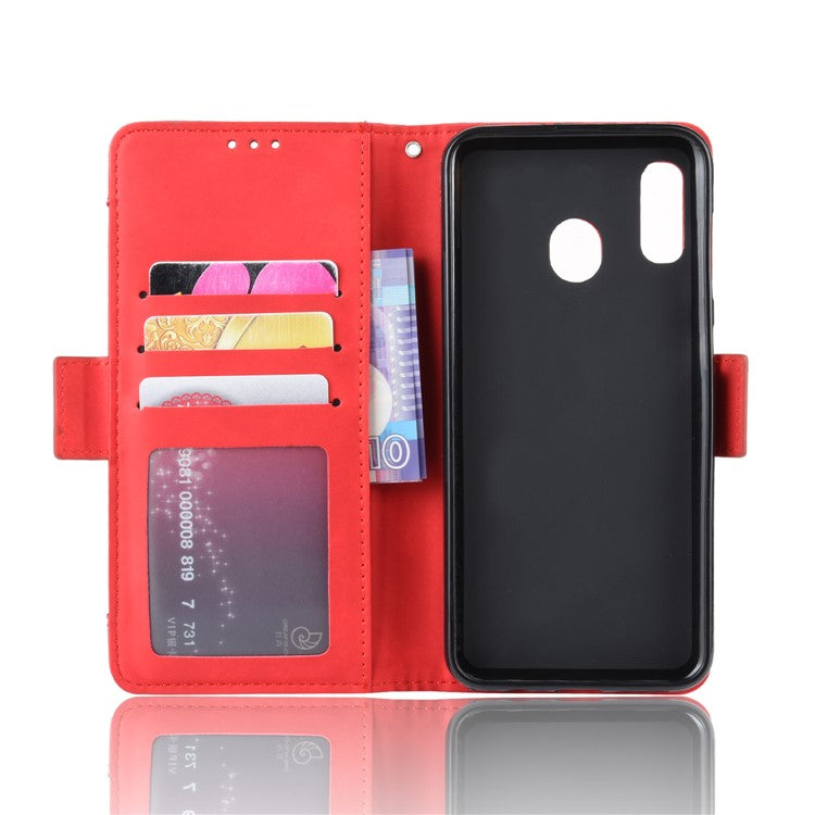 Wallet Leather Stand Case for Samsung Galaxy A20/A30/M10s - Red
