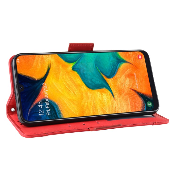 Wallet Leather Stand Case for Samsung Galaxy A20/A30/M10s - Red