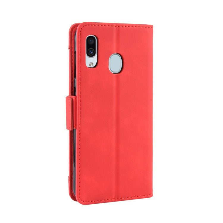 Wallet Leather Stand Case for Samsung Galaxy A20/A30/M10s - Red