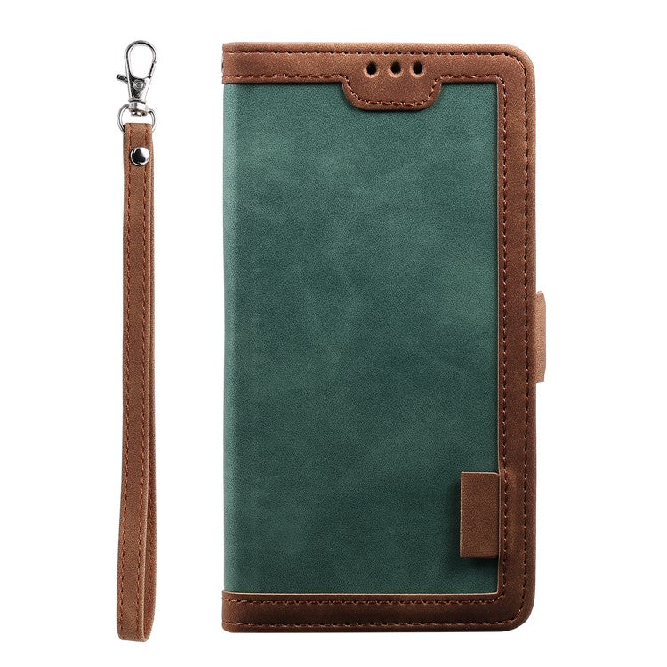 Retro Splicing Style Wallet Stand Flip Leather Case for  Samsung Galaxy Note20/Note20 5G - Green