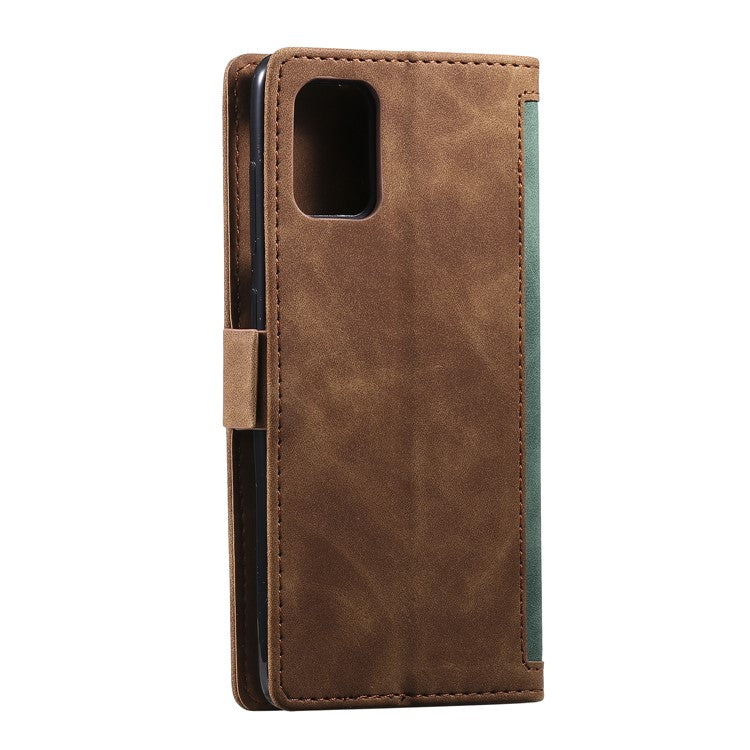 Retro Splicing Style Wallet Stand Flip Leather Case for  Samsung Galaxy Note20/Note20 5G - Green