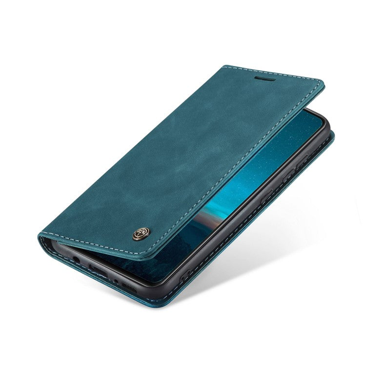 CASEME 013 Series Auto-absorbed Simple Leather Flip Cover for Samsung Galaxy A31 - Green