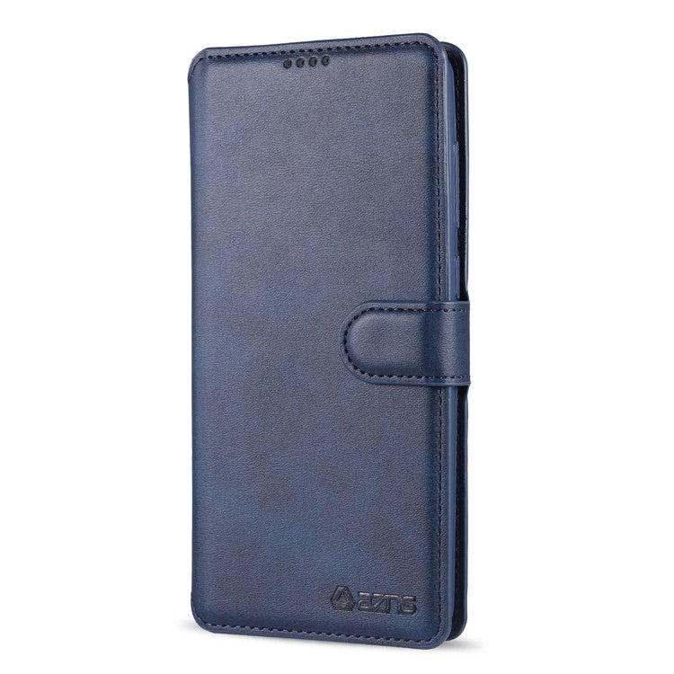 AZNS Wallet Leather Case Mobile Phone Cover for Samsung Galaxy A21s - Blue