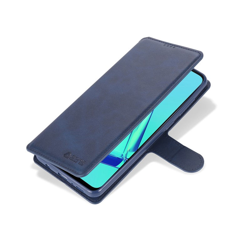 AZNS Wallet Leather Case Mobile Phone Cover for Samsung Galaxy A21s - Blue