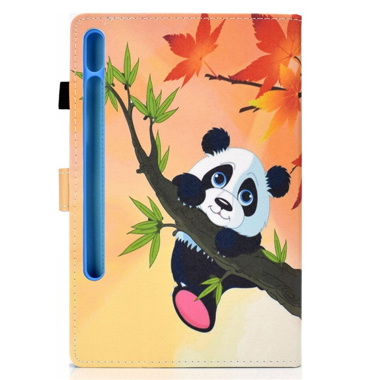 Printing Skin Leather with Card Holder Tablet Shell for Samsung Galaxy Tab S7 T870 / S8 - Panda on the Tree
