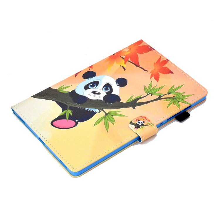 Printing Skin Leather with Card Holder Tablet Shell for Samsung Galaxy Tab S7 T870 / S8 - Panda on the Tree