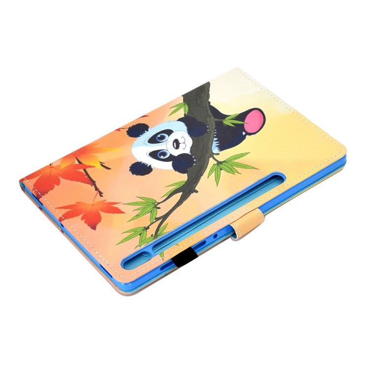 Printing Skin Leather with Card Holder Tablet Shell for Samsung Galaxy Tab S7 T870 / S8 - Panda on the Tree