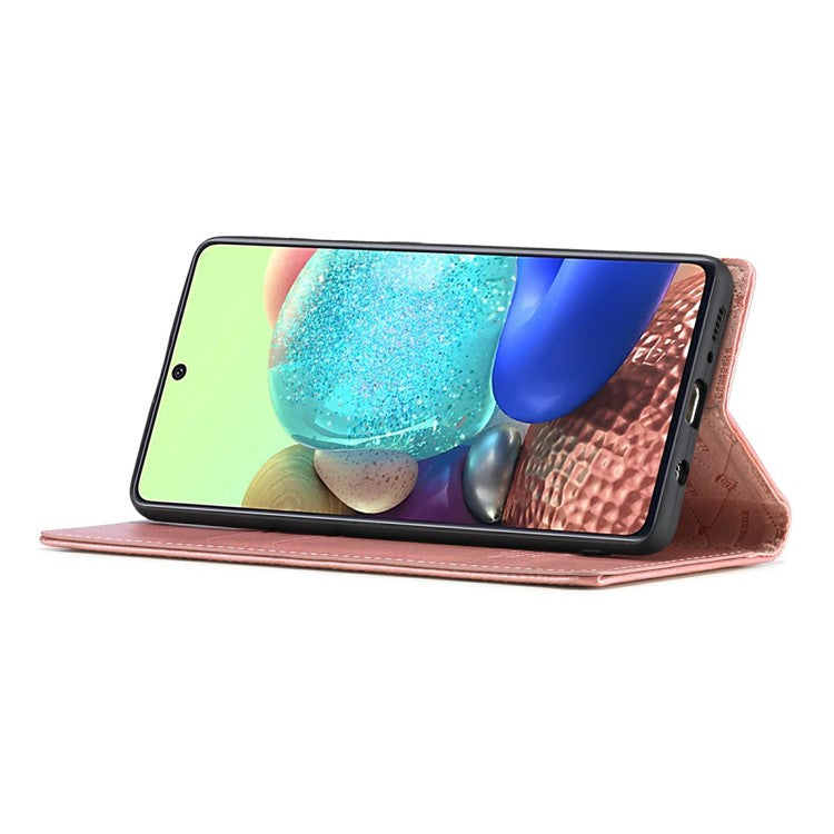 LC.IMEEKE LC Auto Absorbed Leather Wallet Stand Phone Protector for Samsung Galaxy A71 SM-A715/M70S  - Rose Gold