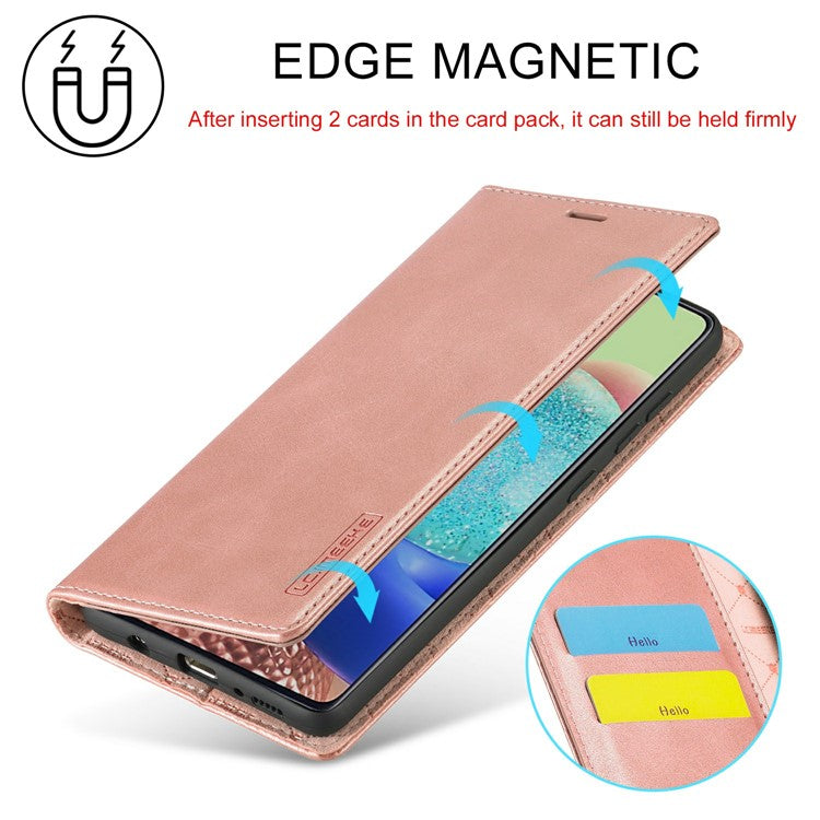 LC.IMEEKE LC Auto Absorbed Leather Wallet Stand Phone Protector for Samsung Galaxy A71 SM-A715/M70S  - Rose Gold