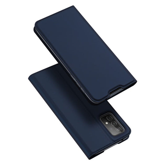 DUX DUCIS Skin Pro Series for Samsung Galaxy A52s/A52 4G/5G / A52s 5G Card Slot Auto-Absorbed Leather Cell Phone Stand Case - Blue