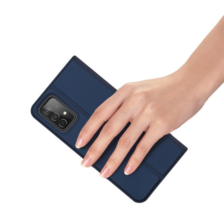 DUX DUCIS Skin Pro Series for Samsung Galaxy A52s/A52 4G/5G / A52s 5G Card Slot Auto-Absorbed Leather Cell Phone Stand Case - Blue