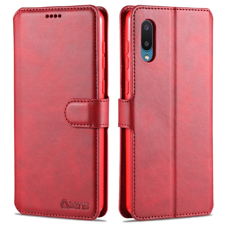 AZNS Wallet Leather Stand Case for Samsung Galaxy A02/M02 - Red