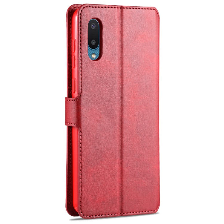 AZNS Wallet Leather Stand Case for Samsung Galaxy A02/M02 - Red