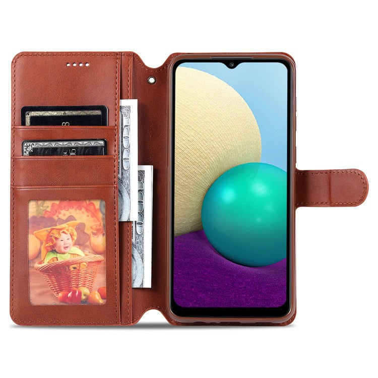 AZNS Wallet Leather Stand Case for Samsung Galaxy A02/M02 - Red