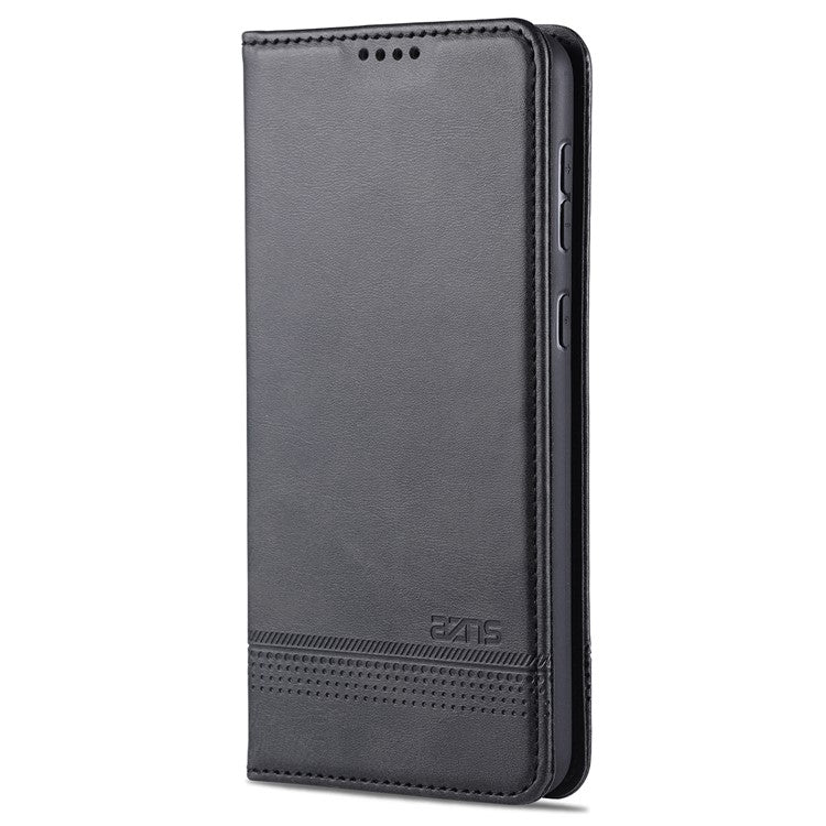 AZNS Stand Wallet Auto-absorbed Magnetic Leather Case for Samsung Galaxy A32 4G - Black