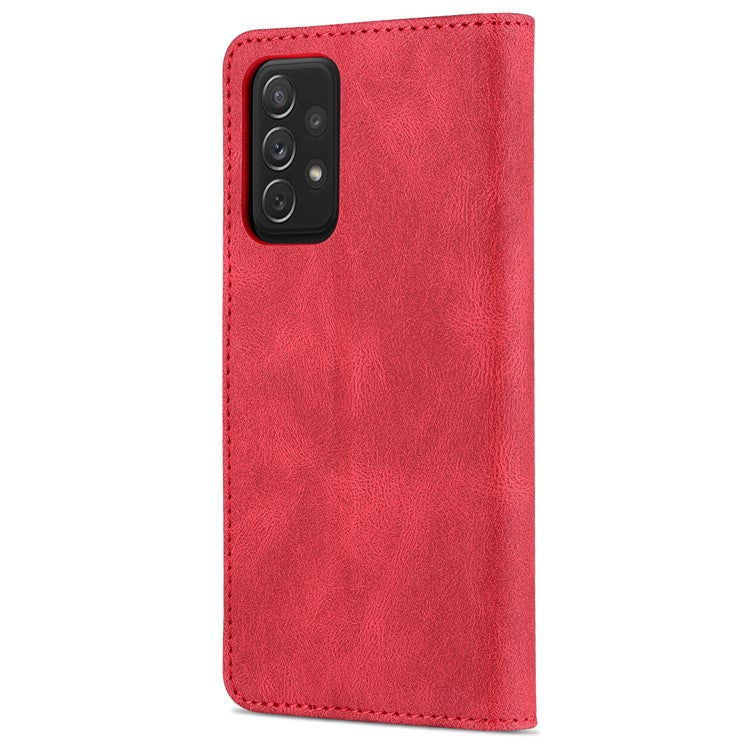 AZNS Shock-Absorbed Leather Phone Cover + Soft TPU Inner Shell for Samsung Galaxy A52 5G/4G/A52s 5G - Red
