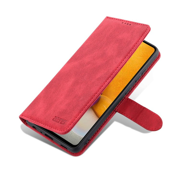 AZNS Shock-Absorbed Leather Phone Cover + Soft TPU Inner Shell for Samsung Galaxy A52 5G/4G/A52s 5G - Red