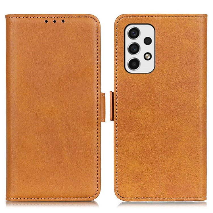 For Samsung Galaxy A53 5G Leather Cover + Inner TPU Phone Case Shell with Stand Wallet - Brown