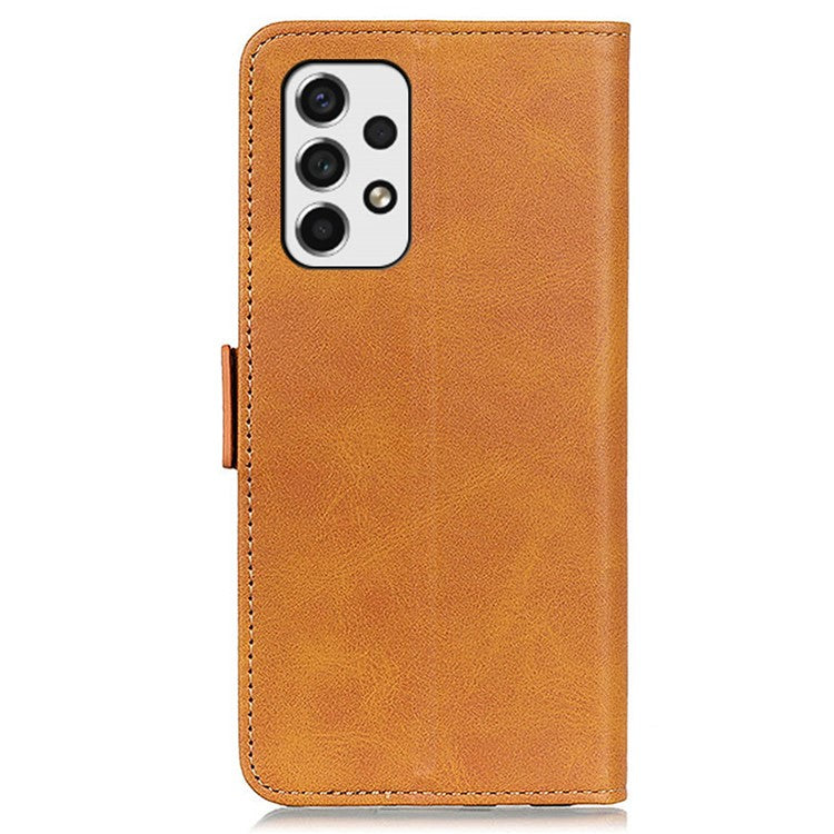 For Samsung Galaxy A53 5G Leather Cover + Inner TPU Phone Case Shell with Stand Wallet - Brown