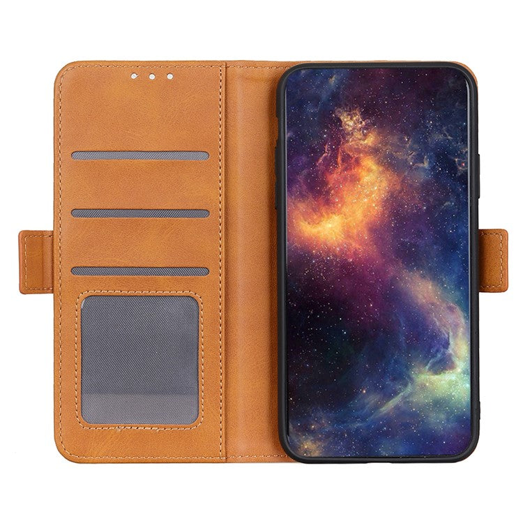 For Samsung Galaxy A53 5G Leather Cover + Inner TPU Phone Case Shell with Stand Wallet - Brown