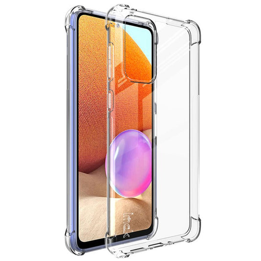 IMAK Soft TPU Flexible Full-Body Airbag Shockproof Case with Screen Protector for Samsung Galaxy A73 5G - Transparent
