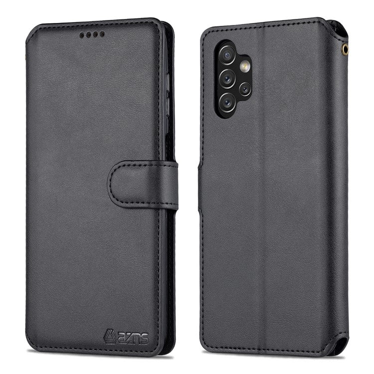 AZNS PU Leather Case for Samsung Galaxy A13 4G, Stand Feature Wallet Magnetic Flip Folio Book Phone Cover   Black