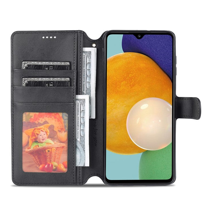 AZNS PU Leather Case for Samsung Galaxy A13 4G, Stand Feature Wallet Magnetic Flip Folio Book Phone Cover   Black