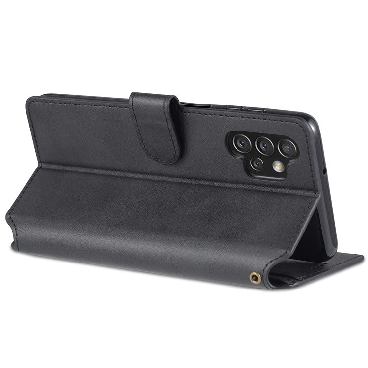 AZNS PU Leather Case for Samsung Galaxy A13 4G, Stand Feature Wallet Magnetic Flip Folio Book Phone Cover   Black