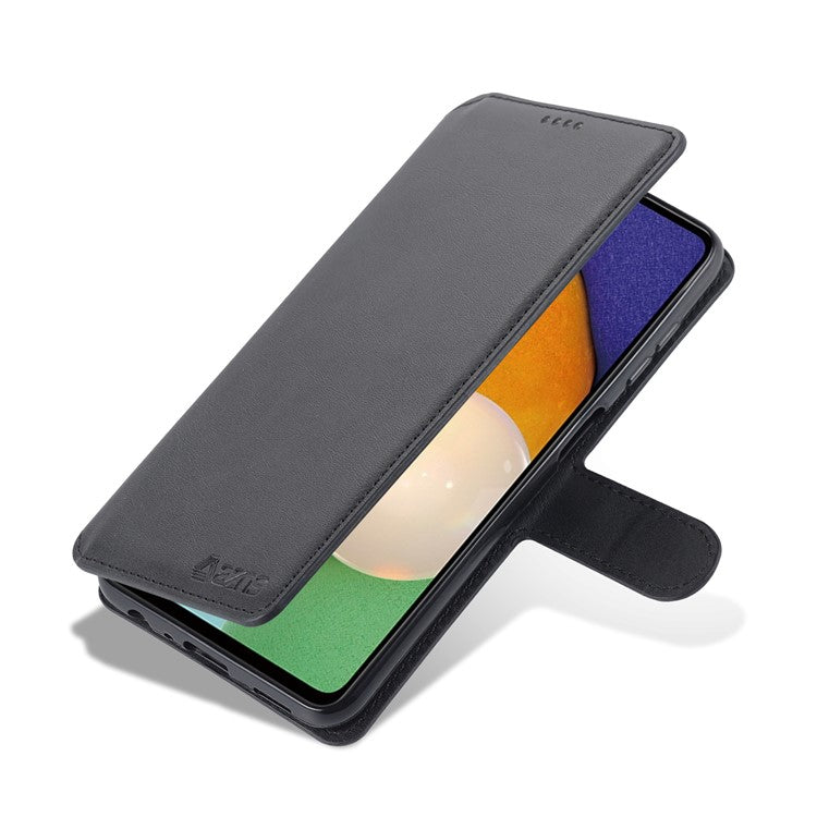 AZNS PU Leather Case for Samsung Galaxy A13 4G, Stand Feature Wallet Magnetic Flip Folio Book Phone Cover   Black