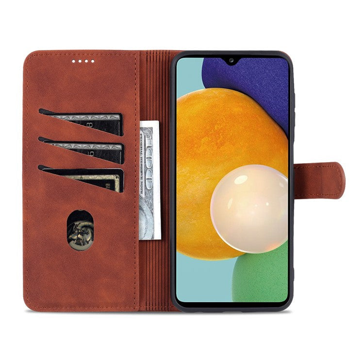 AZNS Magnetic Clasp PU Leather Case for Samsung Galaxy A13 4G, Wallet Stand Phone Cover   Brown