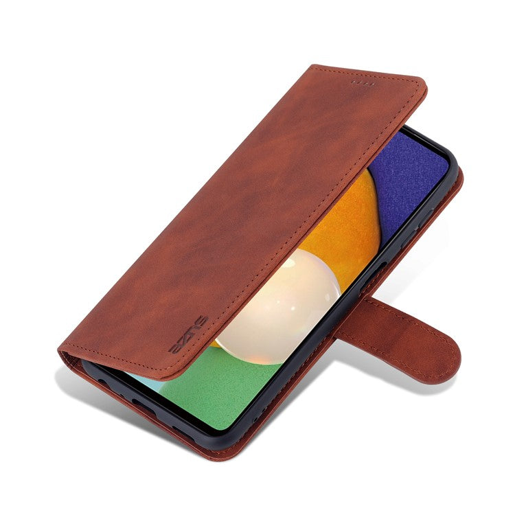 AZNS Magnetic Clasp PU Leather Case for Samsung Galaxy A13 4G, Wallet Stand Phone Cover   Brown