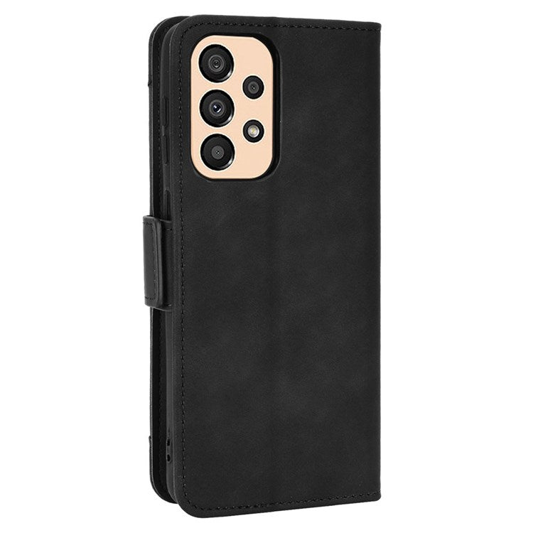 For Samsung Galaxy A33 5G Multiple Card Slots Phone Cover PU Leather Wallet Stand Folio Flip Case - Black
