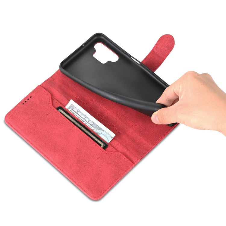AZNS For Samsung Galaxy A13 4G PU Leather Wallet Folio Flip Phone Case Adjustable Stand Protective Cover   Red