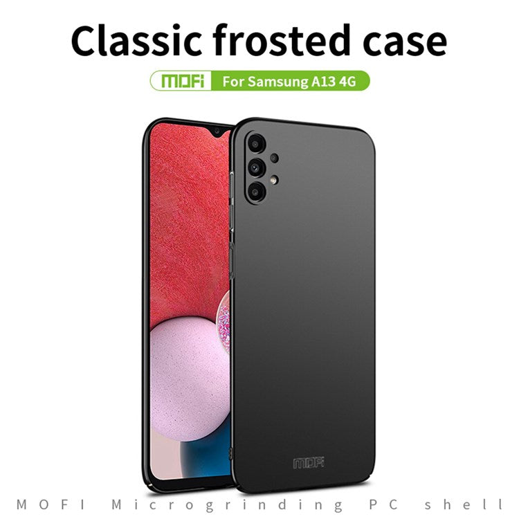 MOFI JK PC Series-1 Shield for Samsung Galaxy A13 4G Hard PC Cover Matte Finish Scratch-resistant Phone Case with Strap - Red
