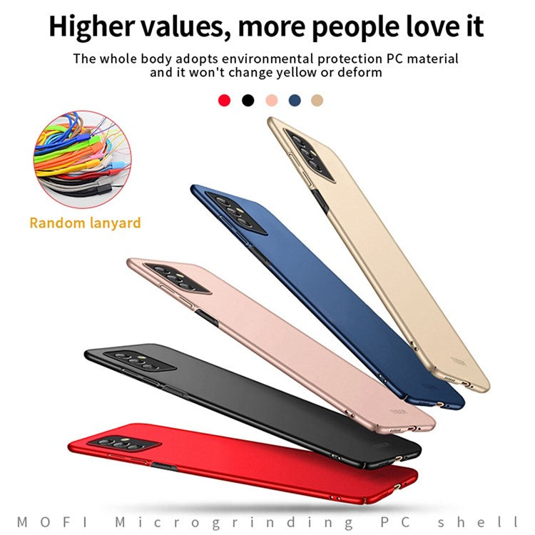 MOFI JK PC Series-1 Shield for Samsung Galaxy M52 5G Cell Phone Case Matte Finish Hard PC Wear-resistant Protective Shell with Strap - Rose Gold
