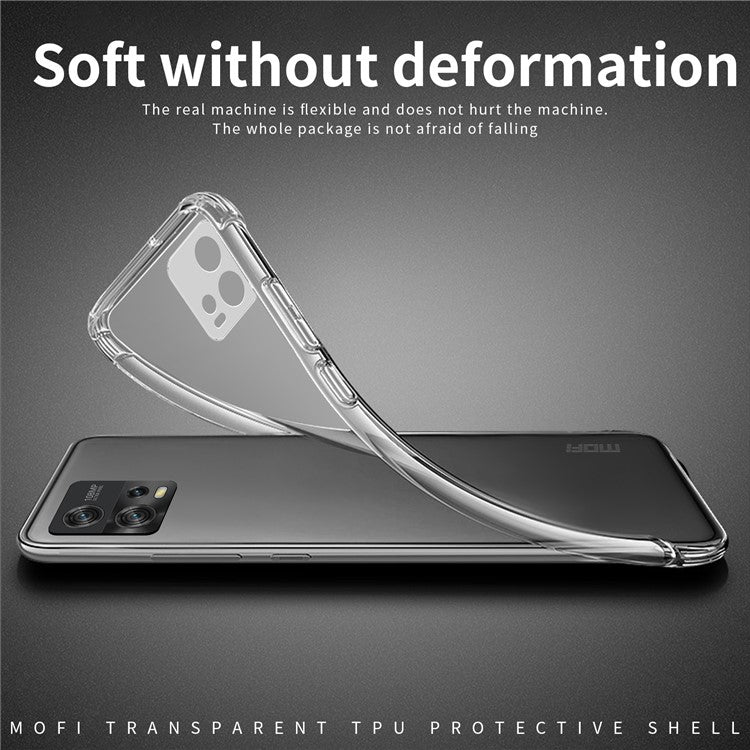 MOFI Transparent Soft TPU Phone Case for Motorola Moto G72 4G, Anti-scratch Shockproof Mobile Phone Back Cover