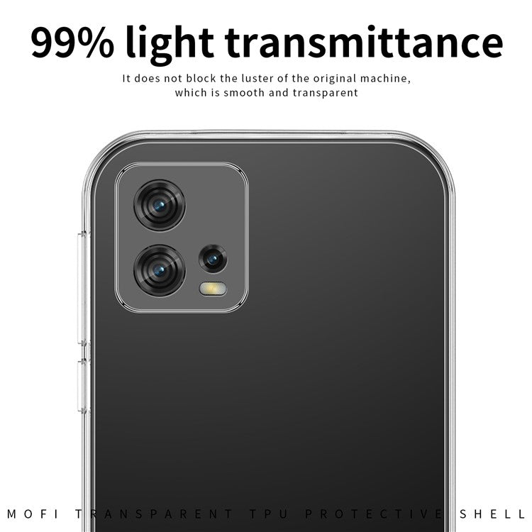 MOFI Transparent Soft TPU Phone Case for Motorola Moto G72 4G, Anti-scratch Shockproof Mobile Phone Back Cover