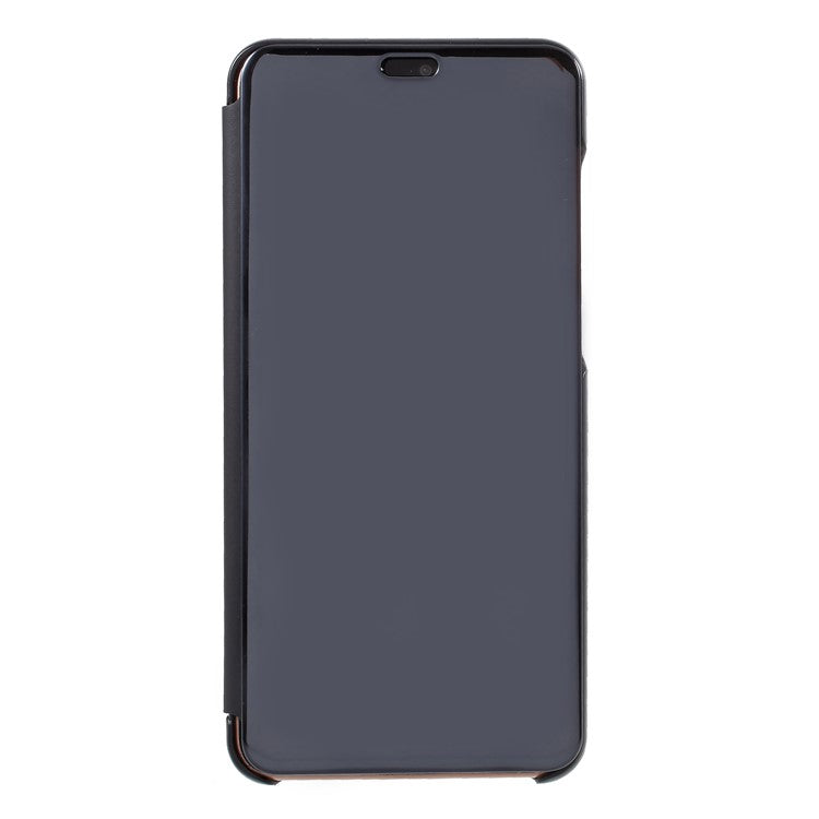 Plated Mirror Surface Leather Phone Folio Cover with Stand for Huawei P20 Pro - Grey