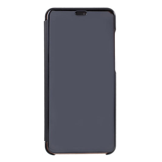 Plated Mirror Surface Leather Phone Folio Cover with Stand for Huawei P20 Pro - Grey
