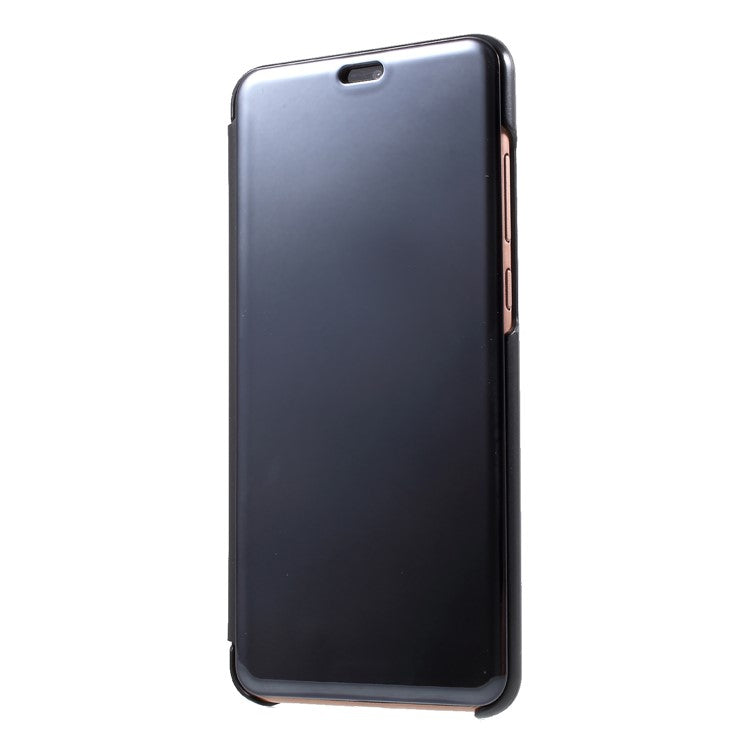Plated Mirror Surface Leather Phone Folio Cover with Stand for Huawei P20 Pro - Grey