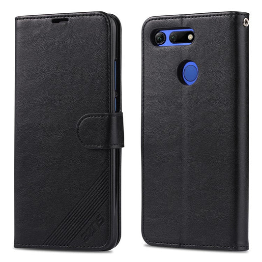 AZNS PU Leather Wallet Stand Mobile Phone Case for Huawei Honor View 20/V20 - Black