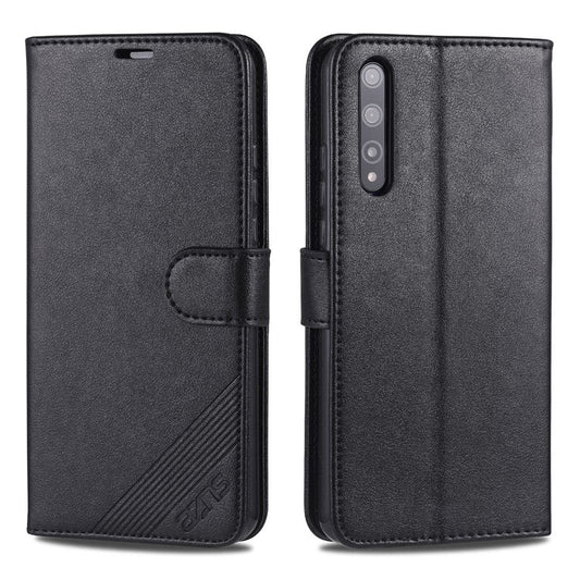 AZNS Leather Wallet Case with Stand for Huawei Enjoy 10s/Honor 20 Lite - Black