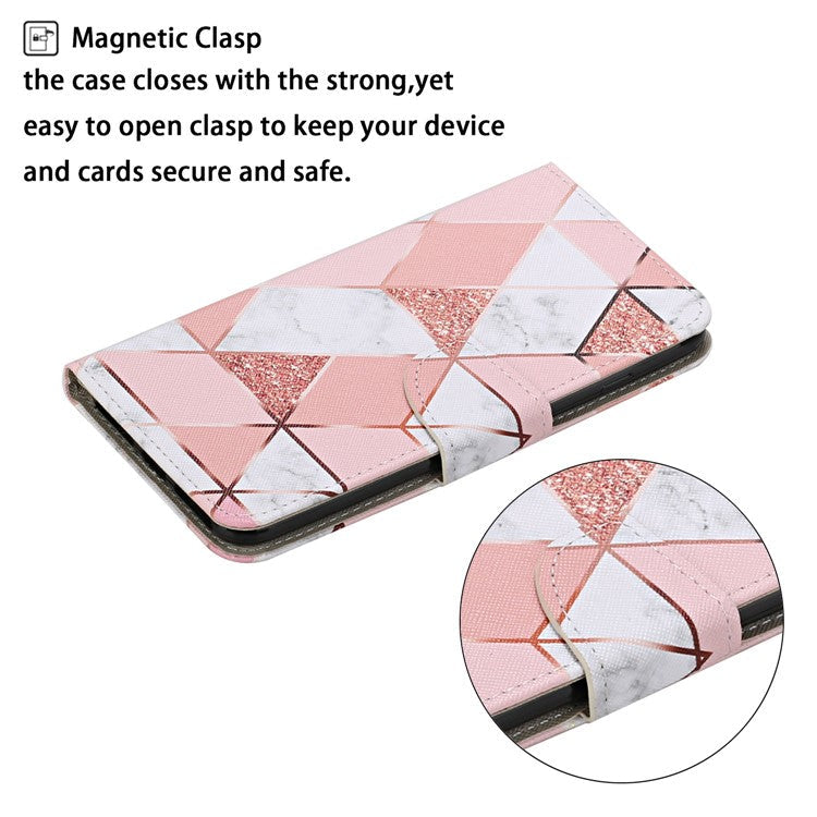 Pattern Printing PU Leather Case for Huawei P smart 2021/Y7a Wallet Stand Shell - Stone Grain