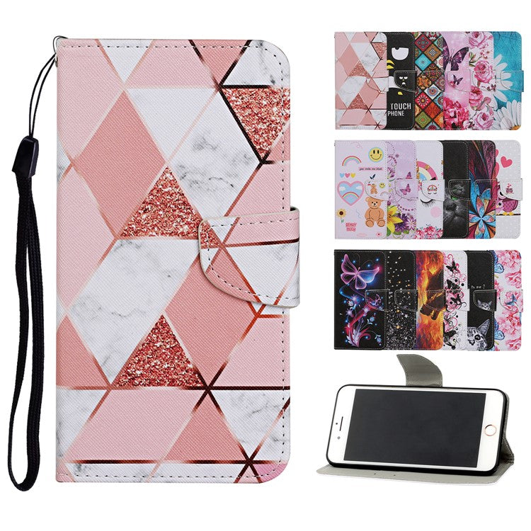 Pattern Printing PU Leather Case for Huawei P smart 2021/Y7a Wallet Stand Shell - Stone Grain