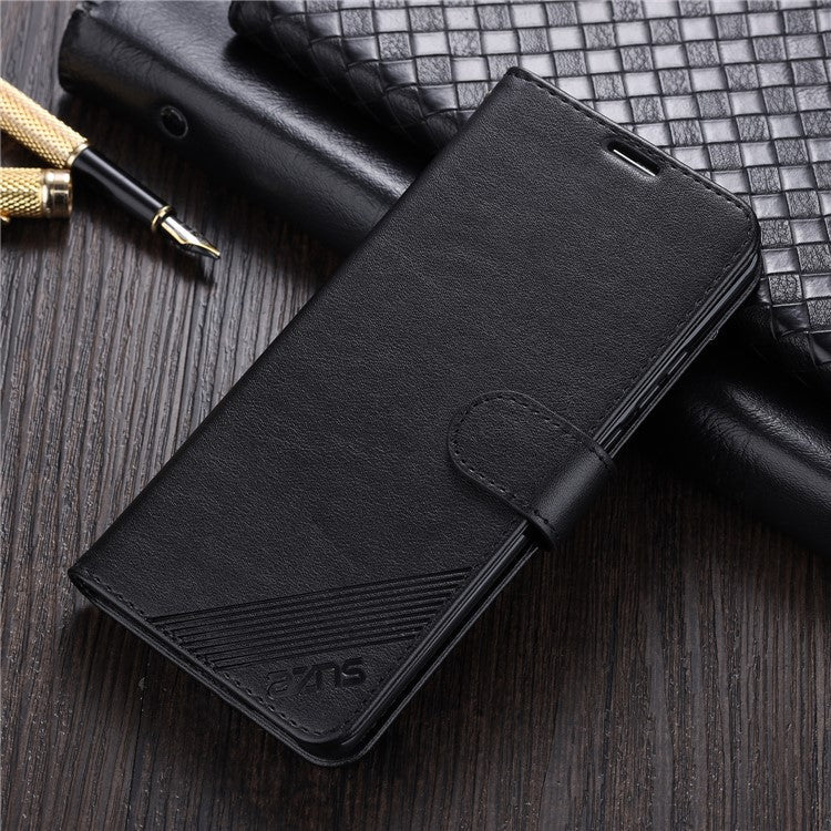 AZNS Wallet Stand Leather Protective Case for Huawei Mate 40 Pro - Black