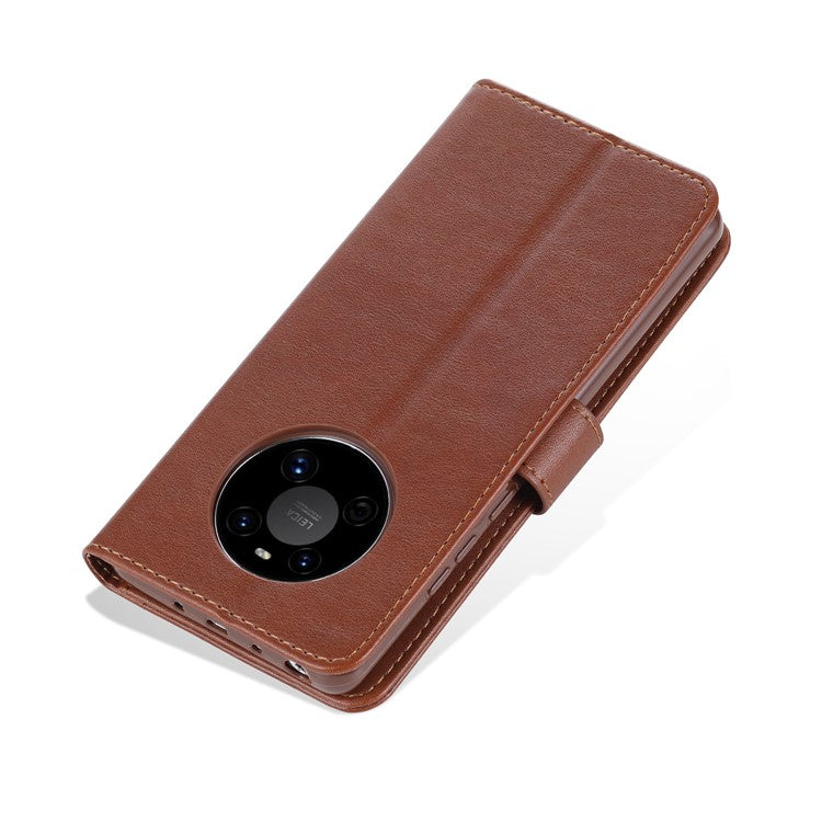 AZNS Wallet Stand Leather Protective Case for Huawei Mate 40 Pro - Brown