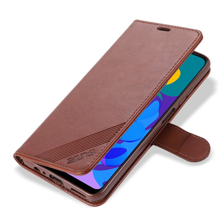 AZNS Wallet Stand Leather Protective Case for Huawei P smart 2021 / Huawei Y7a - Brown