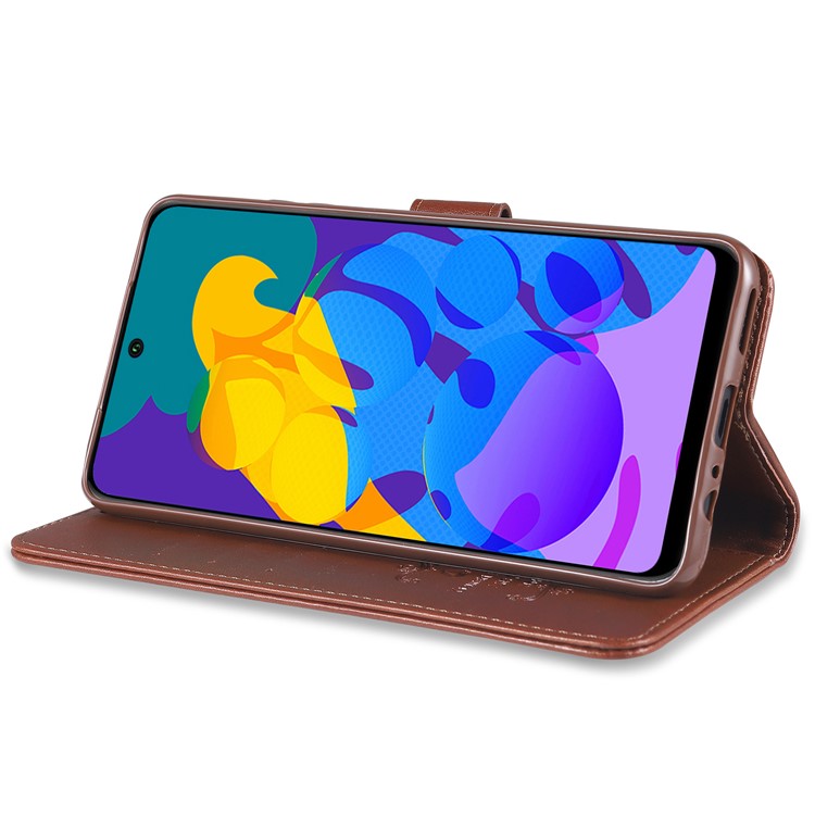 AZNS Wallet Stand Leather Protective Case for Huawei P smart 2021 / Huawei Y7a - Brown